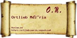Ortlieb Mária névjegykártya